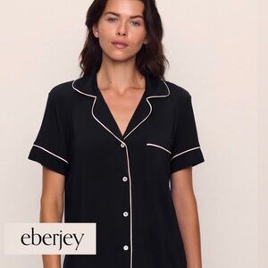 Eberjey Gisele TENCEL Modal Relaxed PJ top medium black/sorbet pink
